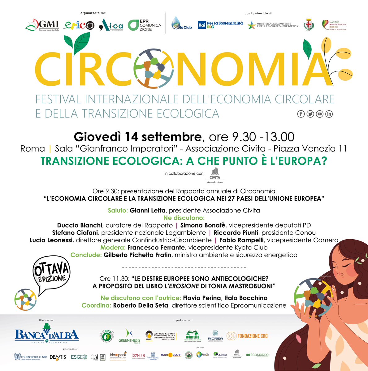 Come si piazza l’Italia in classifica? Giovedì 14 settembre a Roma presentiamo il Rapporto di <a href="/circonomia/">Circonomia</a> sulla #transizioneecologica nei 27 Paesi Ue. Con <a href="/StefanoCiafani/">Stefano Ciafani</a> <a href="/simonabonafe/">Simona Bonafè 🇮🇹🇪🇺</a> <a href="/fabiorampelli/">Fabio Rampelli</a> Riccardo Piunti presidente <a href="/Conou_consorzio/">CONOU</a>