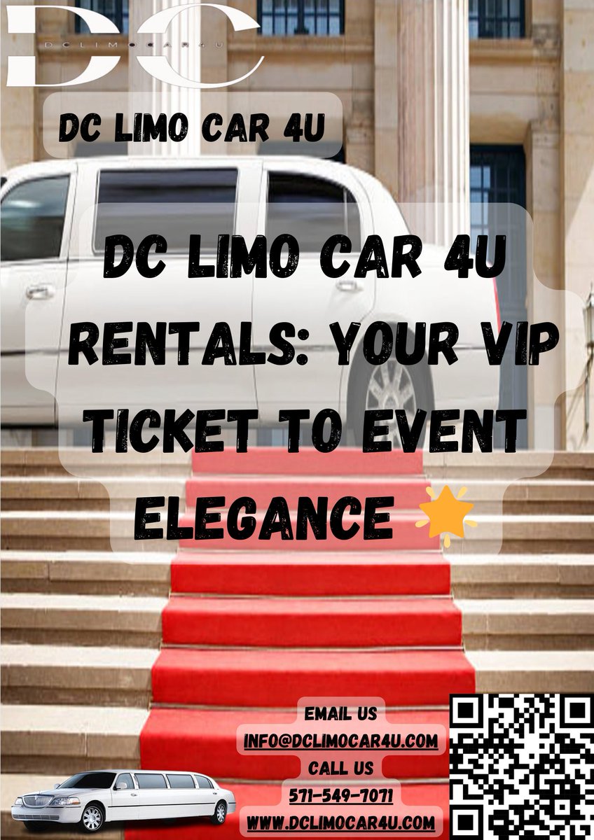 DclimoC's tweet image. DC Limo Car 4U Rentals: Your VIP Ticket to Event Elegance 🌟
Planning a special event? Whether it's a wedding, prom, or corporate gala, DC Limo Car 4U has you covered. Your journey begins here. 💎#DClimo #LuxuryTransportation #EventArrival #dclimocar4u