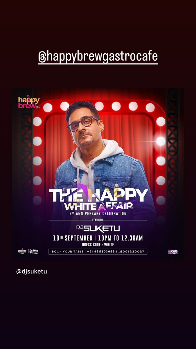 #GigAlert 
Date - Sept 10th, 2023
Day - Sunday 
Venue - Happy Brew, Bengaluru 

Playing an exclusive Bollywood and Commercial set in Bangalore at Happy Brew this coming weekend. 

If ur in Bangalore and wanna party, u know the place u need to b at 

#letsmakemusic #ontheroad