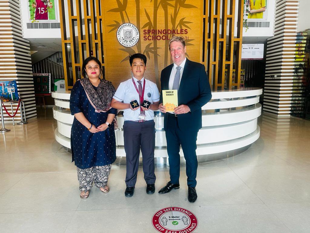 Viraj Rai (grade 8A), our brilliant Springdalian, has recently released his own book, "Sands of Serenity," available on the Bribook.com platform. He has now become one of the emerging young bestsellers, and we  applaud him.<a href="/SpringdalesDXB/">Springdales School, Dubai</a> <a href="/PRINCIPALSSD/">Springdales School Dubai</a> <a href="/KHDA/">KHDA | هيئة المعرفة والتنمية البشرية بدبي</a> <a href="/edarabia/">Edarabia.com</a>