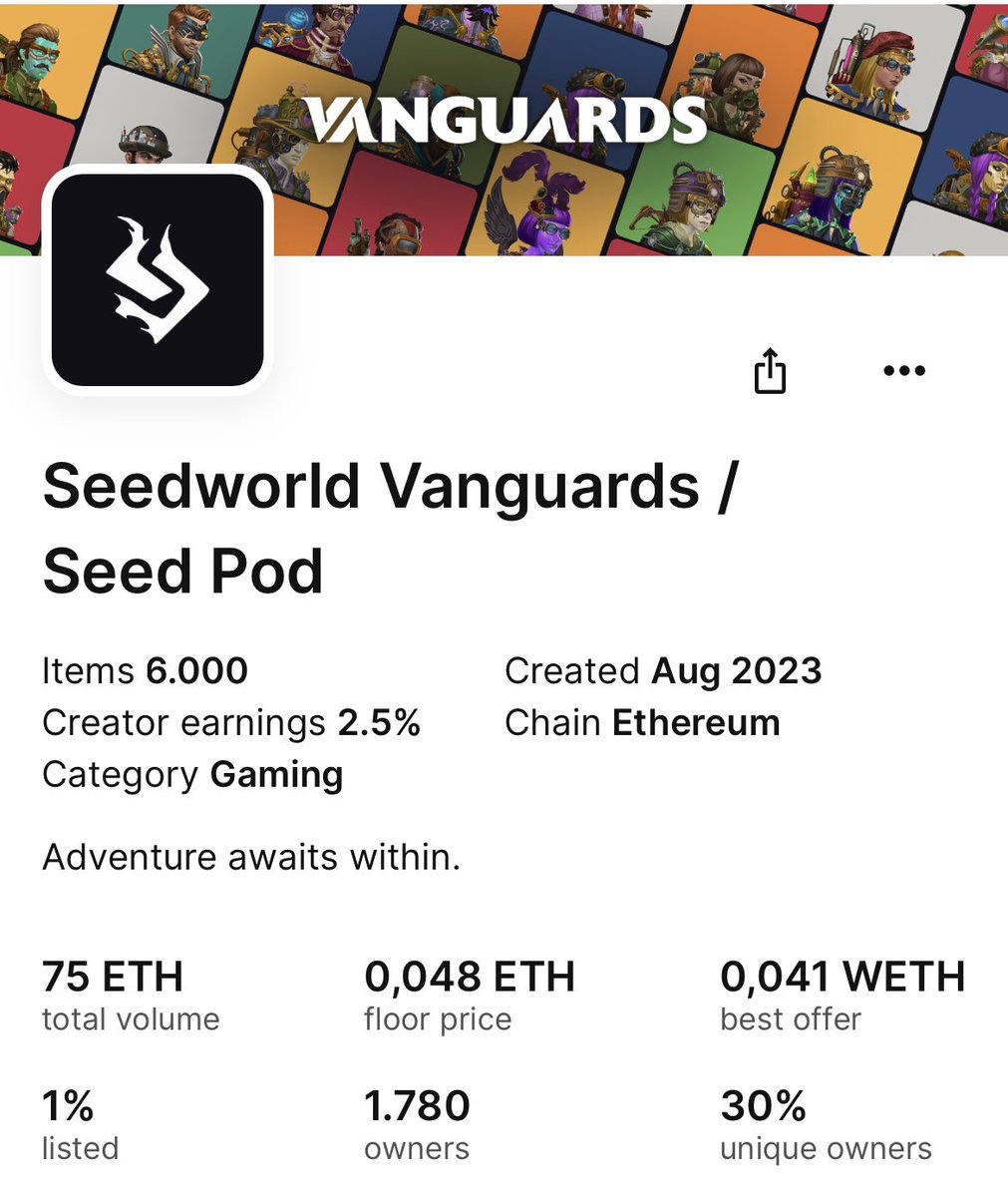 • Listings down to 1% in 1st week
• Everyone who minted is up
• Web3gaming is coming

If you haven’t joined Vanguards yet, this post is about why I’m personally bullish on Vanguards.

Knowing what we have in store for our community and holders.

Read on &amp; decide for yourself: