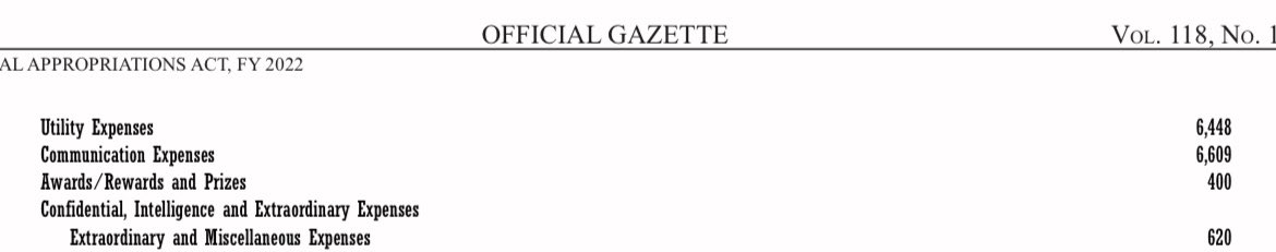 prinzmagtulis's tweet photo. @ANCALERTS Wrong. Under 2022 GAA, the OVP was only allotted "extraordinary and miscellaneous expenses". There was no item for confidential funds. And before you start pointing to that header there, nope, that is not an item. The allotment is not "zero." It's blank. There's a difference. https://t.co/4uQONM7RTr