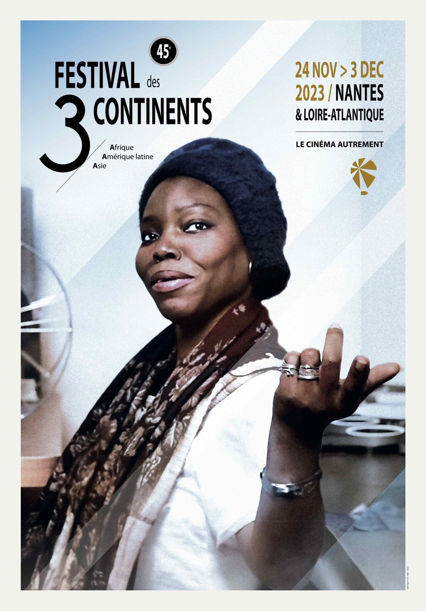 The Festival des 3 Continents (The Three Continents Festival - Asia, Africa, and South America) has revealed the poster for its 45th edition, taking place in Nantes (France) from Nov. 24 to Dec. 3, 2023. The poster, crafted by the graphic studio Lesbeauxjours, features a portrait