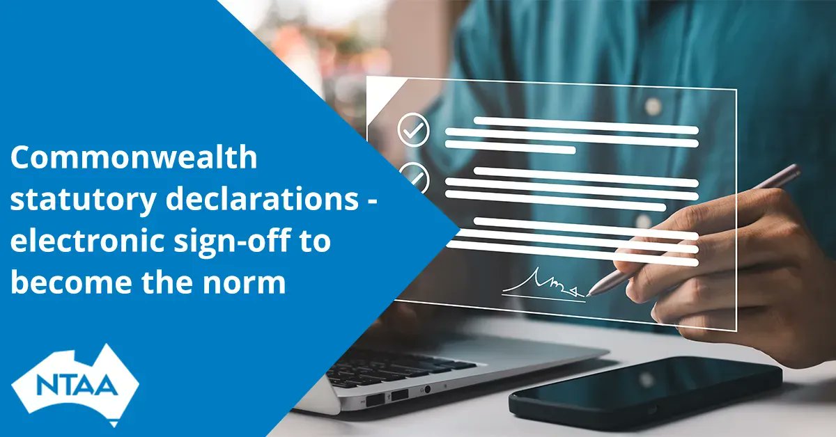 Commonwealth statutory declarations - electronic sign-off to become the norm 
buff.ly/3PsgIbb