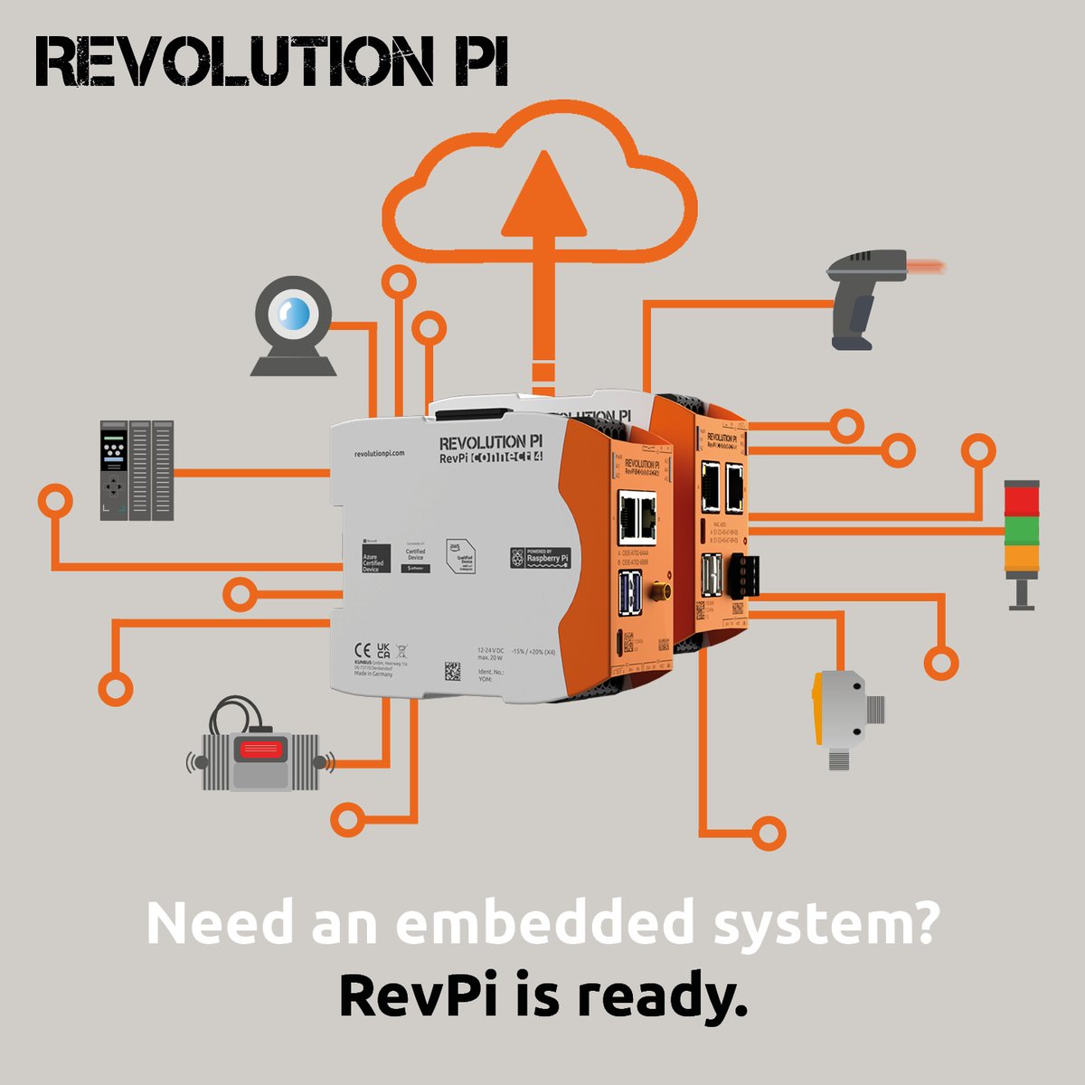 Which tasks can a RevPi perform as an embedded device in your system?

➡️Data acquisition and analysis - while working on the edge
➡️Controlling tasks
➡️Connecting further devices without the need to touch existing systems