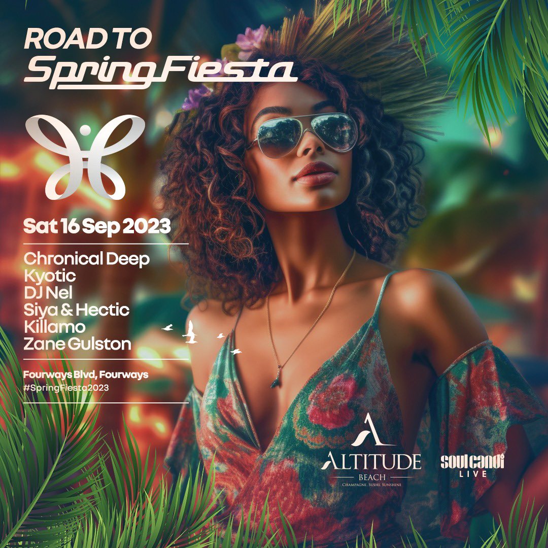 SpringFiestaSA's tweet photo. π¦ The #RoadToSpringFiesta
at @altitudebeach , Fourways | Saturday the 16th of September - https://t.co/i7yRz3QvaG for more information! β¨ #SpringFiesta2023 #SF23 https://t.co/SKqCaDW4R9