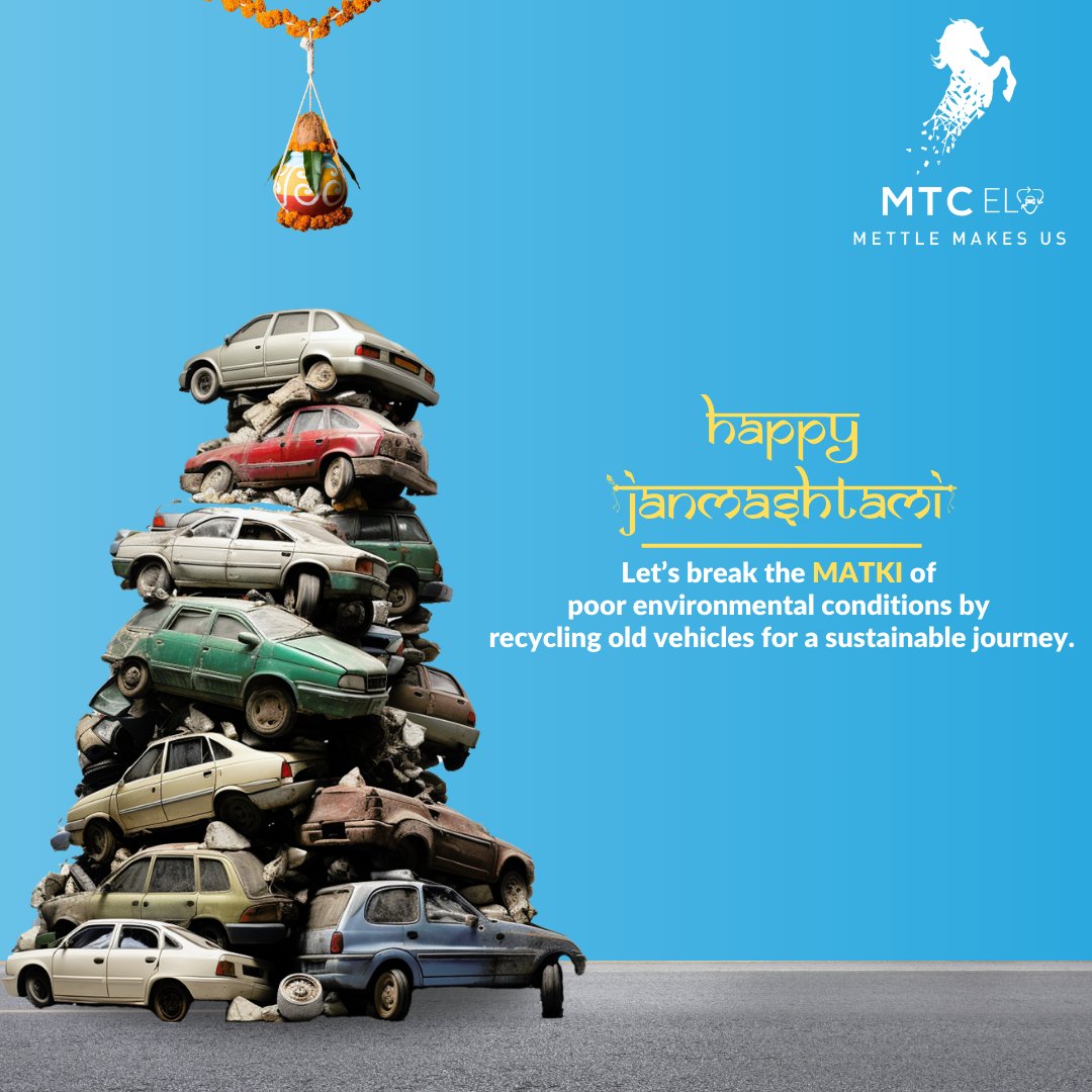 mtcelv's tweet photo. Let's celebrate by letting go of the old and embracing the new. Trade in your old vehicles for a sustainable journey!

#MTCELV #MTCGroup #vehiclescrapping #happyjanamashtmi #breakthematki #scrappingfacility #janmashtami #recycling https://t.co/9UZkVjFavF