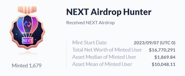 rcf_finance's tweet photo. Si ya recibiste el airdrop de NEXT puedes reclamar el último badge https://t.co/4sewhKMi1I