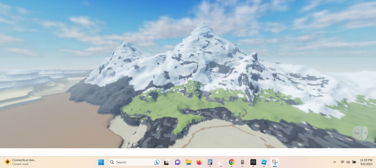 MechroHunt's tweet photo. Doubled the size of the Mountain, scale didn't feel right, Looks awesome from afar now. 

#ROBLOX #RobloxDev #robloxart #RobloxUGC #playlists #mountain https://t.co/EVsV0Y6MOn