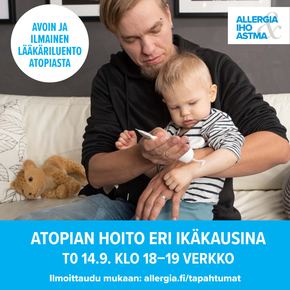 Järjestämme Kansainvälisenä atopiapäivänä 14.9. kaikille avoimen ja ilmaisen verkkoluennon atopian hyvästä hoidosta eri ikäkausina klo 18–19. Ilmoittaudu mukaan 👉allergia.fi/tapahtumat/ato…
#KansainvälinenAtopiapäivä #AtopicEczemaDay #AtooppinenIhottuma #AllergiaIhoJaAstmaliitto