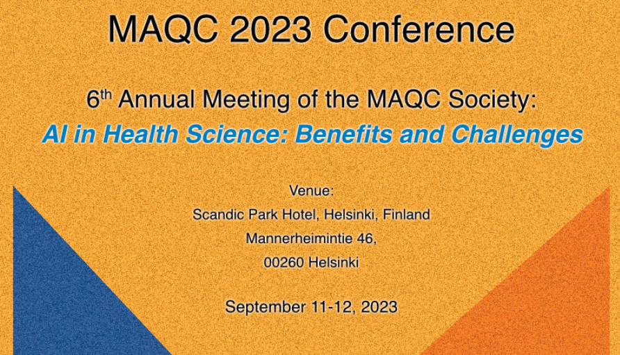 Joaquin Dopazo (@xdopazo) on Twitter photo There’s still time to attend (in-person or virtually via Zoom) MAQC 2023 next week (Sept 10-11) in Helsinki, Finland. Main topic: #AI in Health Science: Benefits and challenges. See agenda and details: themaqc.org/conferences/ <a href="/maqcsociety/">MAQC Society</a> <a href="/AINewsletter/">AI Newsletter</a> There’s still time to attend (in-person or virtually via Zoom) MAQC 2023 next week (Sept 10-11) in Helsinki, Finland. Main topic: #AI in Health Science: Benefits and challenges. See agenda and details: themaqc.org/conferences/ <a href="/maqcsociety/">MAQC Society</a> <a href="/AINewsletter/">AI Newsletter</a>