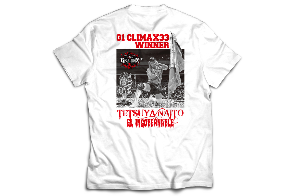 内藤哲也 G1 CLIMAX 33 優勝記念Tシャツ (ホワイト)（新日本プロレス 