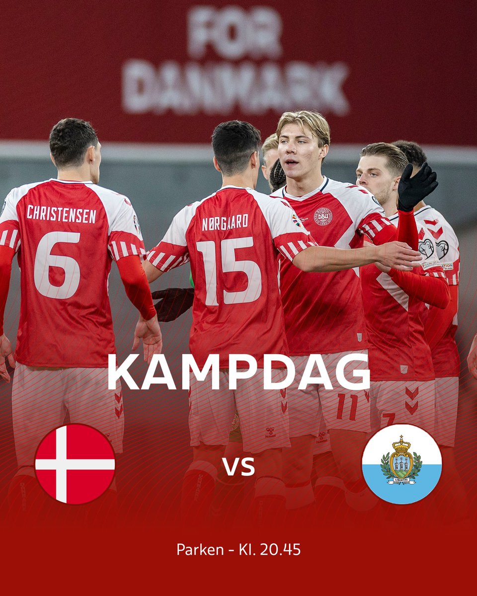 KAMPDAG 🇩🇰

I aften gælder det San Marino i et udsolgt Parken

Kom så, drenge.

📍Parken
📺 TV2
📻 LIGA på P4

📸 <a href="/fbbillederdk/">fodboldbilleder.dk</a> 
#herrelandsholdet #ForDanmark