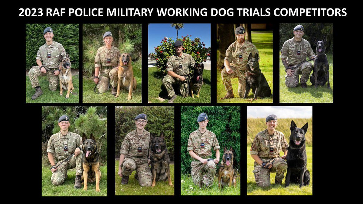 It’s that time of the year when #RAFPolice and their Dogs are getting ready to battle it out to become the 2023 RAF Police Military Working Dog Trials Champion. Follow us on Insta as we introduce the competitors ahead of the main event starting on the 17 Sep Good luck 👮‍♀️👮🐕