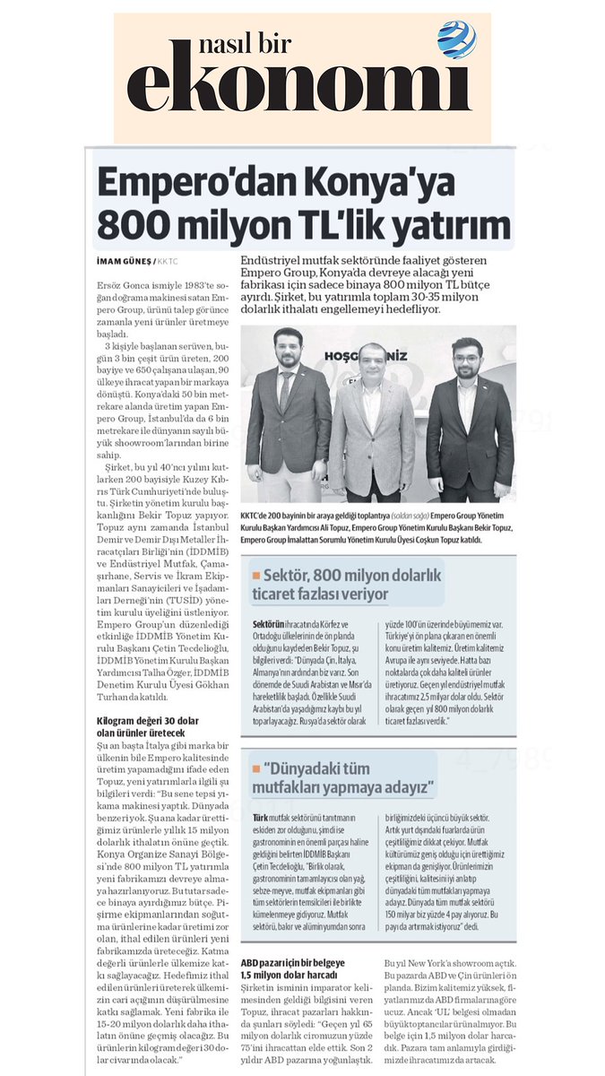 nbekonya's tweet image. Empero'dan Konya'ya 800 milyon TL'lik yatırım @ibrahimcicekci #empero