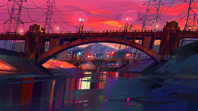 「橋 夕焼け」のTwitter画像/イラスト(新着)