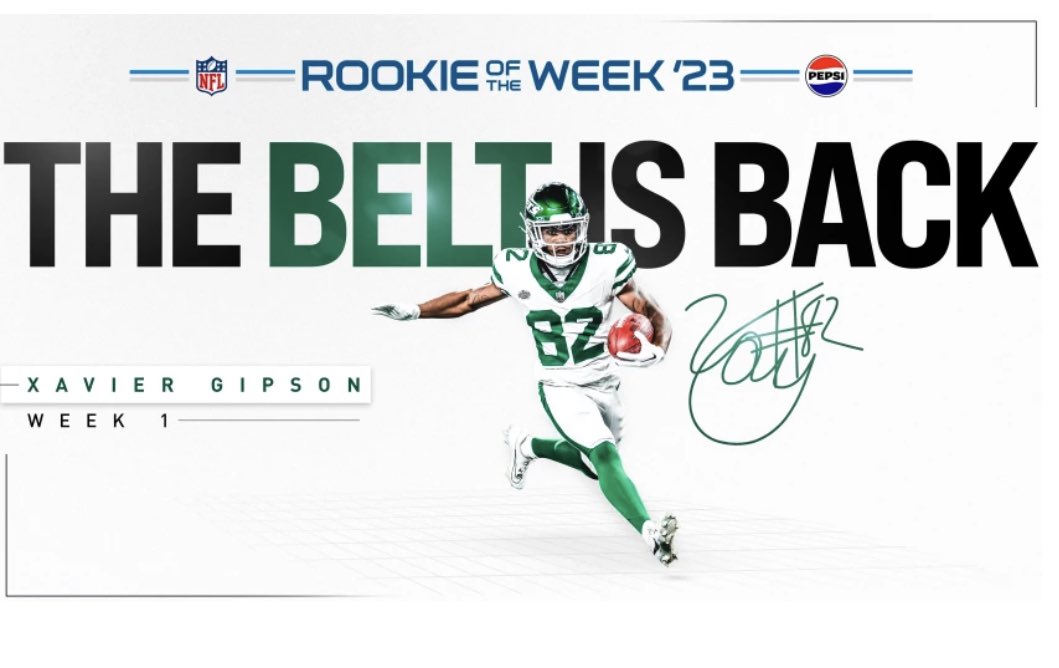 Gustoon's tweet image. It’s back !! Congratulations to @Gipson22X 
#Jetstwitter loves @pepsi rookie of the week 💚