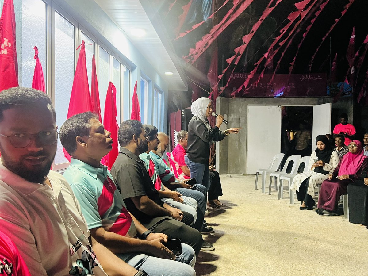 Azhartu's tweet photo. #HappsNow
PPM/PNC Riyaasee candidate Dr @MMuizzu campaign team in K.Kaashidhoo PPM Supporterunnaa bahdhalu kollevvun. Saabahey Kaashidhoo Rayyithun 👏”
#DrMuizzuSembe2023
#Hope4Youth https://t.co/7m8zTNOUr0