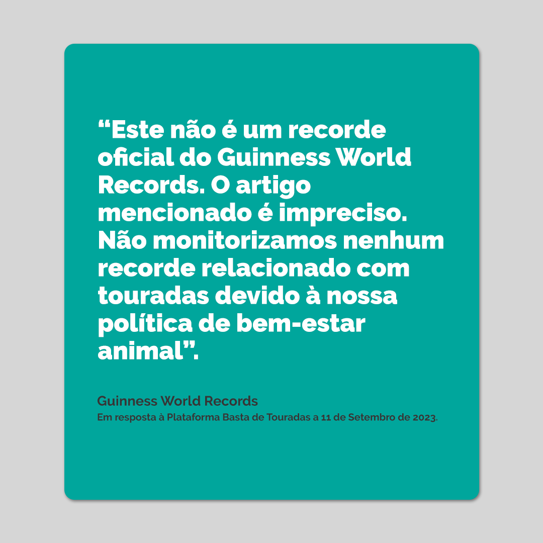 bastapt's tweet photo. FALSO - O Guinness Book garantiu à Basta de Touradas que não monitorizou este recorde e que não aceita recordes relacionados com touradas, por razões óbvias. Imaginem alguém tentar matar e torturar mais animais do que o Andrés?... #Outromundo
#touradas #guinnessbook #guinness https://t.co/I1kxu2GhVH