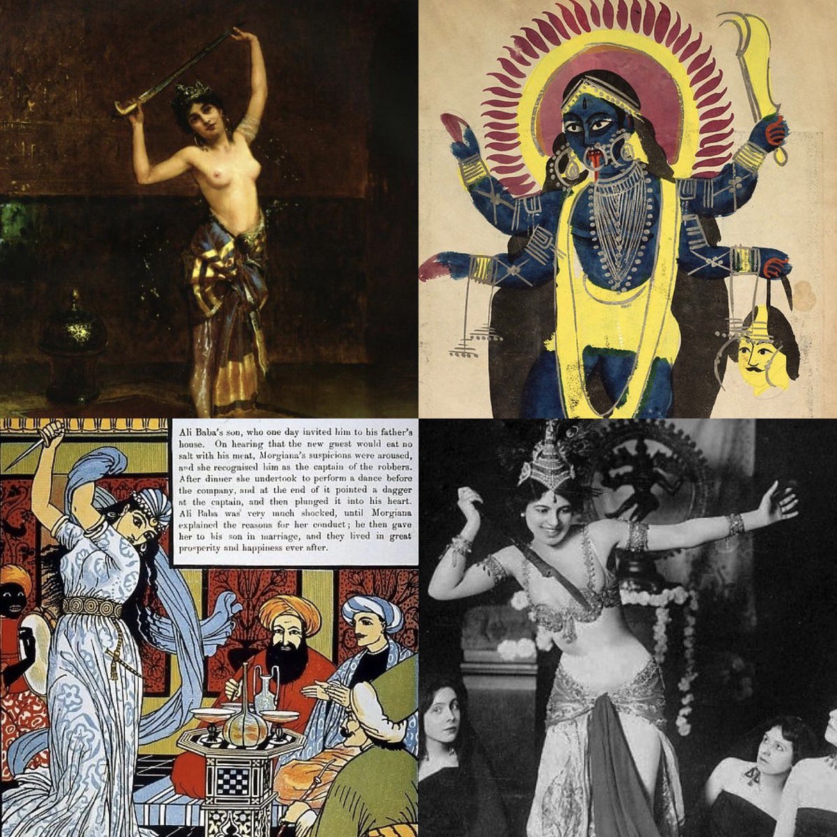 A history lesson from Shakira: 

The stories of Salome, Kali, Morgiana, and Mata Hari demonstrate that when a woman dances with knives, a man's head always rolls.