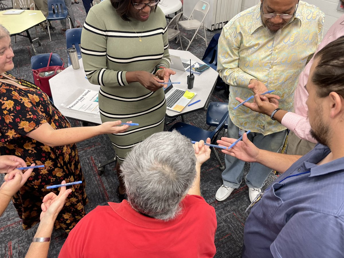 MacArthurAACPS's tweet photo. Teachers working on teamwork and communication while having some fun! Thank you Ms. Webb our AVID Coordinator! You are #AACPSback2awesome @AACountySchools @AACPS_CI @Daryl_E_Kennedy @JazminLawhorn https://t.co/h2raT8HfDj