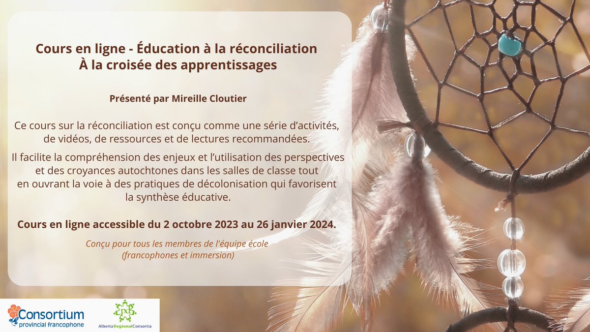 Pour comprendre les enjeux et intégrer les perspectives autochtones en classe, inscrivez-vous à notre prochain cours en ligne! 
🟠Un incontournable pour une éducation à la réconciliation🟠
➡️cpfpp.ab.ca/program/11077

#frab #immersion #pnmi