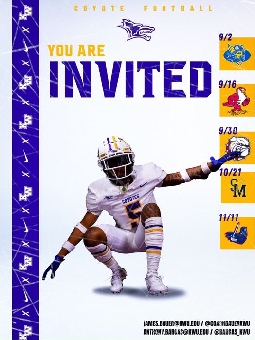 Big th able to @Bargas_KWU for the game day invite can’t wait to see everyone compete‼️‼️
<a href="/Will_RogersFB/">Will Rogers Football</a> <a href="/CoachSmith918/">Danny Smith</a> <a href="/Levya73/">Levy Adcock</a>