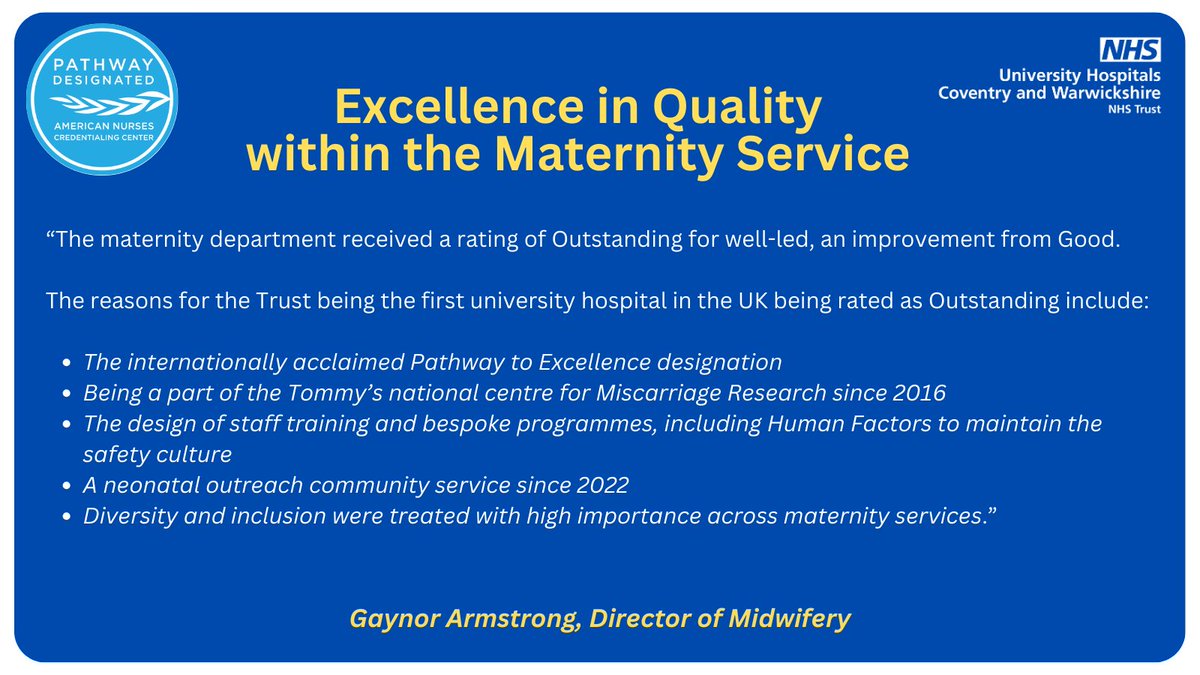 Pathway to Excellence at UHCW tweet media