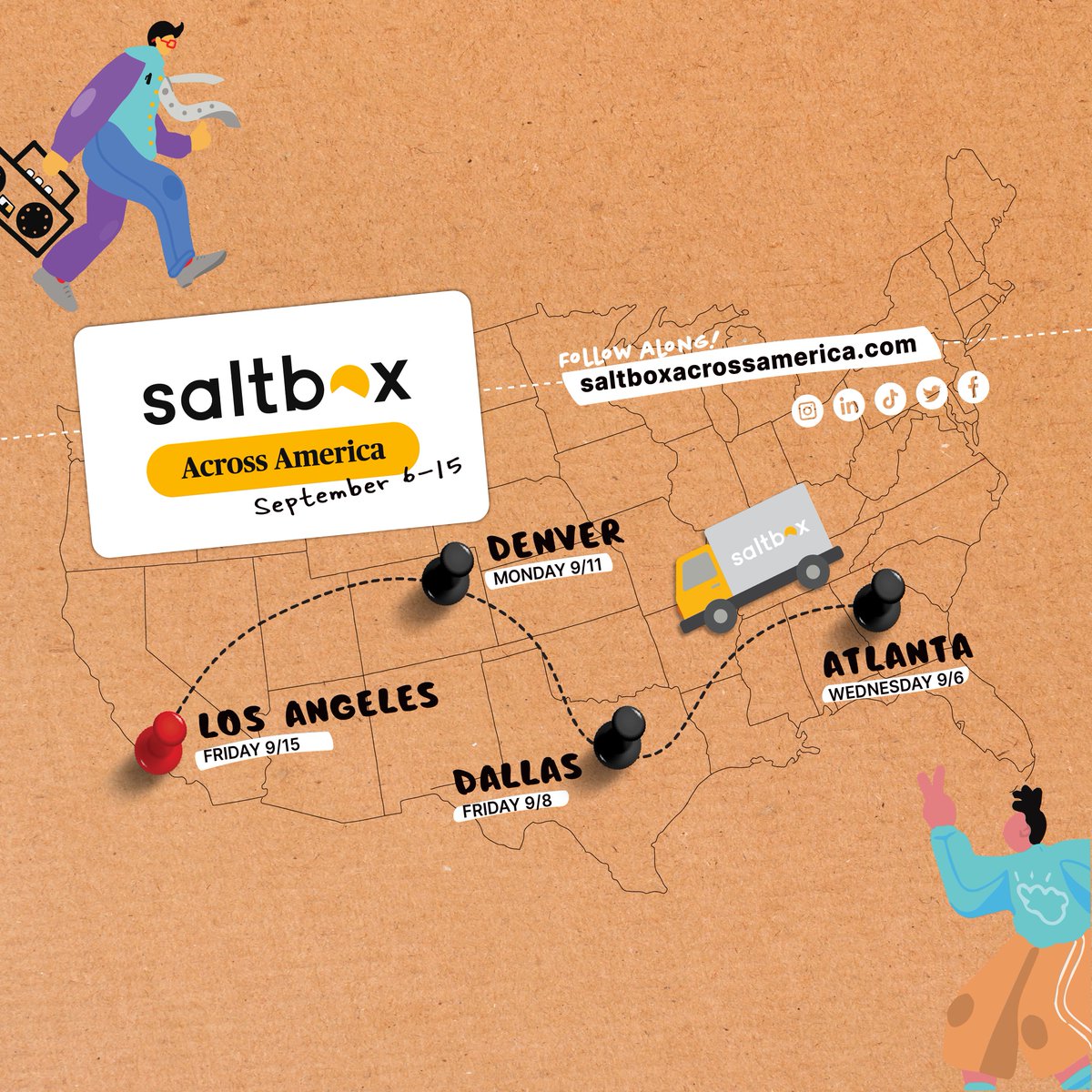 Tomorrow is the very last stop of #SaltboxAcrossAmerica! 📍 2335 West 208th Street Torrance, CA 90501 ➡️ RSVP at the link in our bio! #JoinSaltbox #LosAngeles #LosAngelesCreative #LosAngelesBusinessOwner #LosAngelesEntrepreneur #LosAngelesSmallBusiness