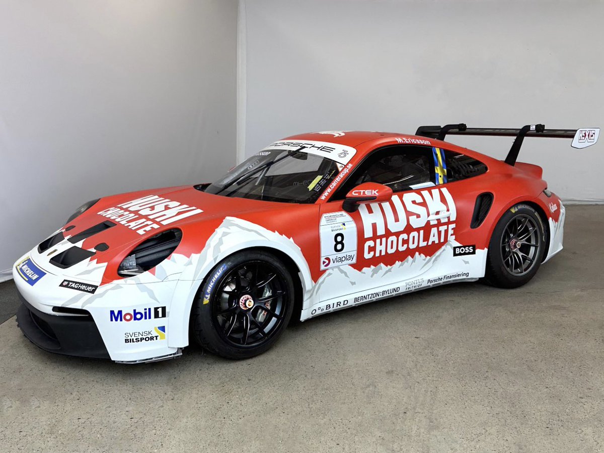My no8 <a href="/HuskiChocolate/">Huski Chocolate</a> Porsche for next weekends <a href="/carrera_cup/">Carrera Cup</a> races at <a href="/MantorpPark/">Mantorp Park</a> 🤩💯. What do we think 🔥? Who’s coming to see us race? #ME8