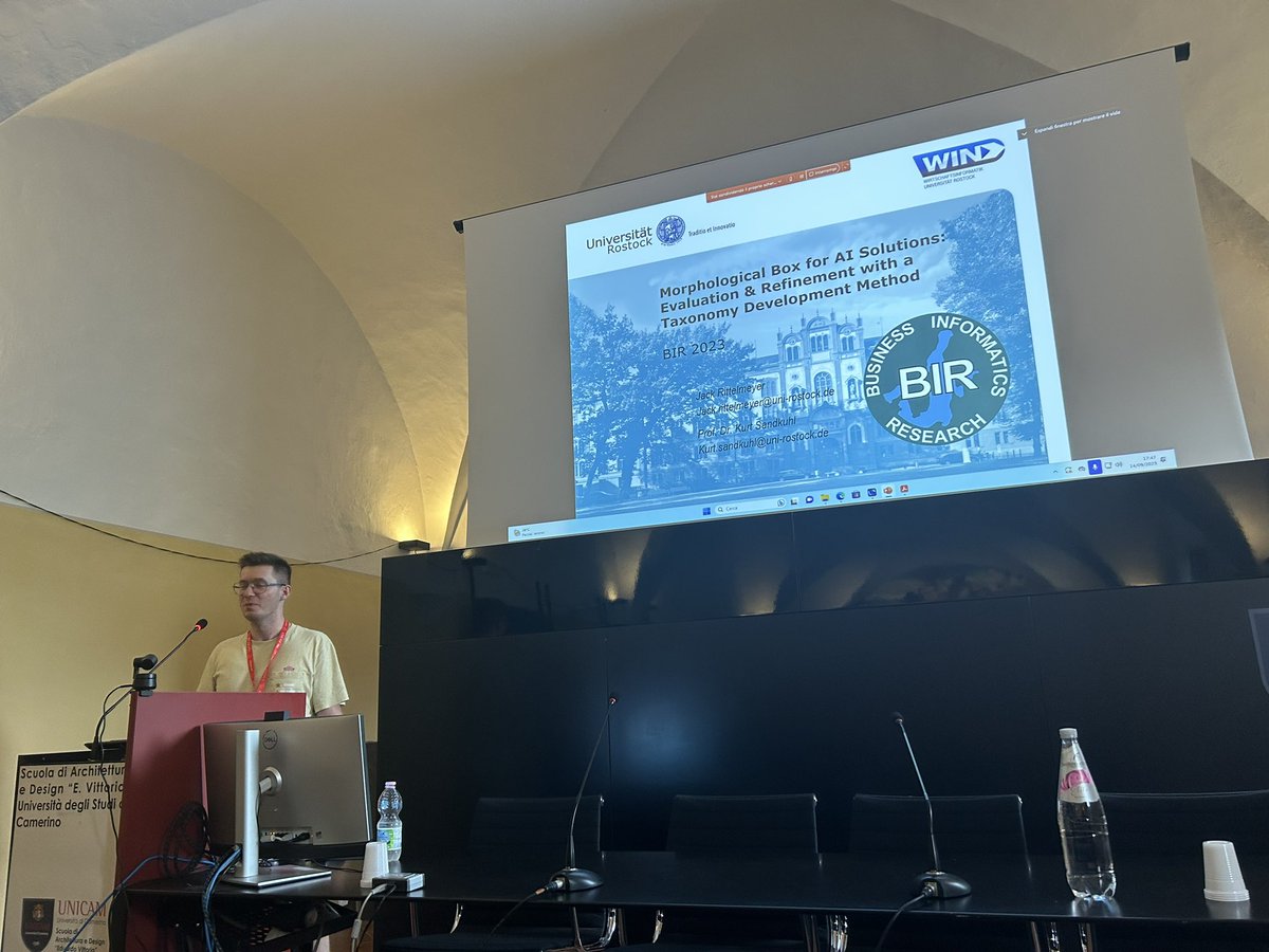 Jack Daniel Rittelmeyer presenting the paper titled “Morphological Box for AI Solutions: Evaluation &amp; Refinment with a Taxonomy Development Method”.