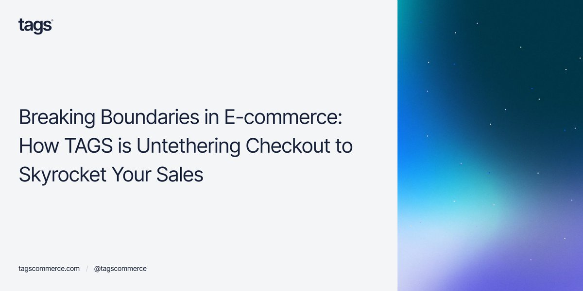 tagscommerce's tweet photo. Discover how #TAGS is revolutionizing the e-commerce landscape by untethering the checkout process, offering brands a dynamic solution to amplify their #DigitalSales and enhance the #CustomerExperience.

https://t.co/WrBHsWEOjn https://t.co/WFzA0U8U3s