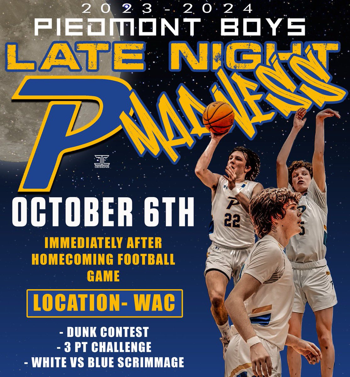 Piedmont_Bball's tweet photo. 🗓️ October 6th
📍 The WAC
⏰ After homecoming football game https://t.co/cWlYkRK4AN