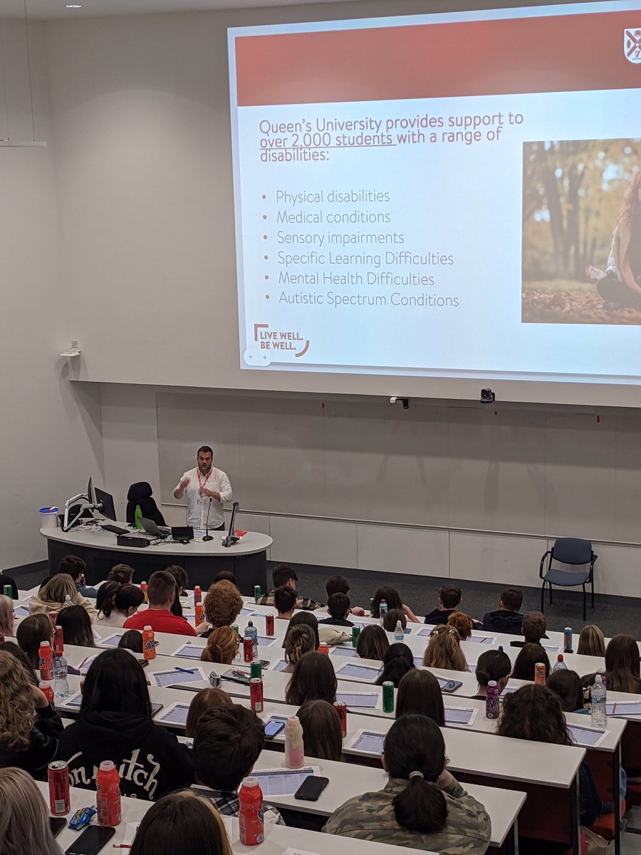 QUBWPU's tweet photo. Our new Outreach Assistant Michael explained:

•What QUB Disability services can do for them

•The Wellbeing support available on campus

Conleth from our Global Opportunities also showed them all the destinations that they can jet off to as a part of their studies 🛫
3/4 https://t.co/l9V29QUDXj