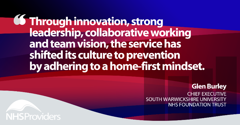 NHSProviders's tweet photo. For this month's #NHSActivityTracker we feature a case study from @nhsswft chief executive Glen Burley, who discusses the organisation winning an NHS Parliamentary Award for their Integrated Frailty Service.
Read more ๐