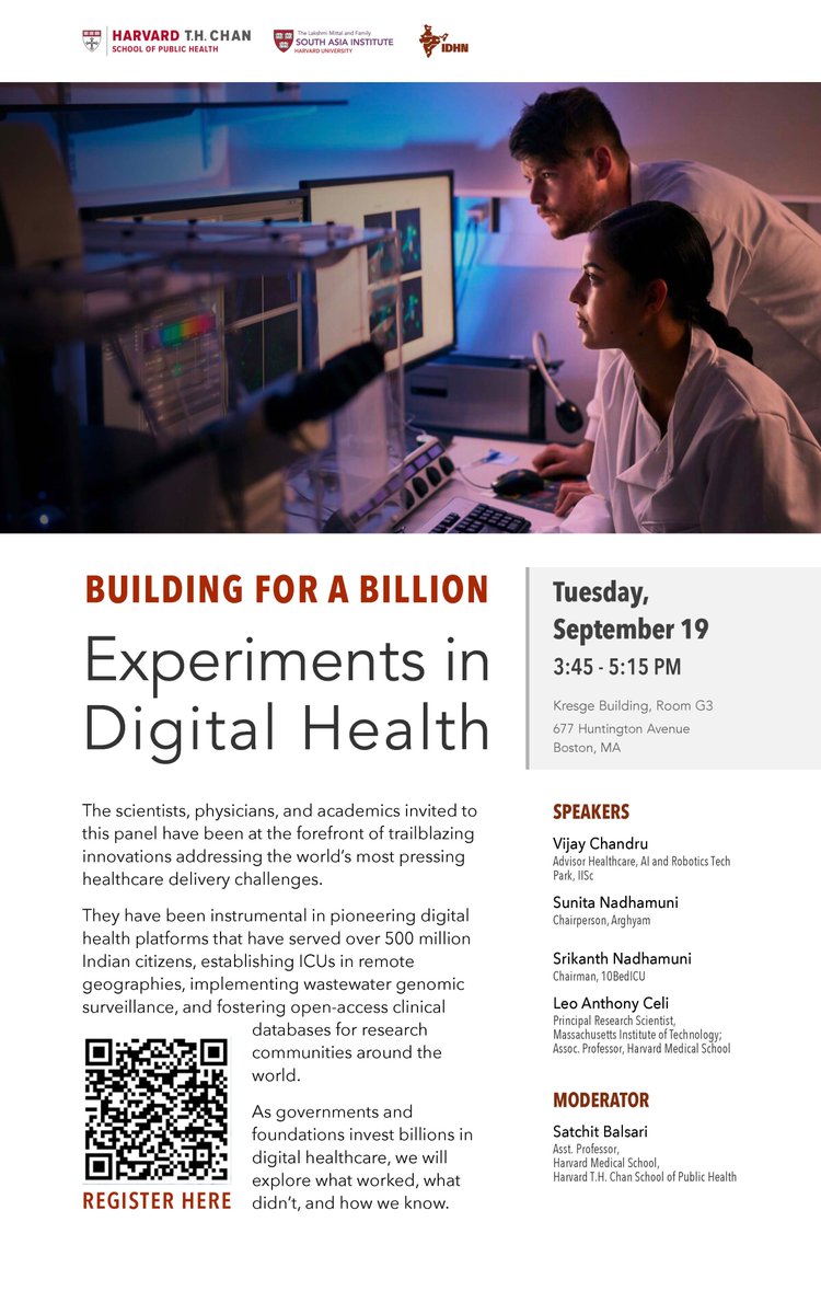 Delighted to speak with these incredible trailblazers next week. Join us at HSPH! @HarvardHealth @HarvardChanSPH @BIDMChealth @harvardmed @HarvardGH