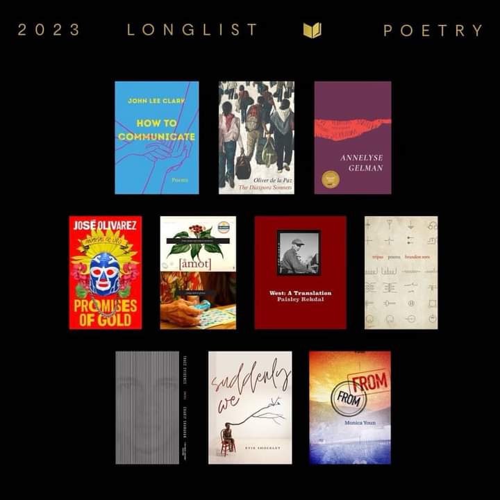 David Ruano (@medoriorules) on Twitter photo ¡Con la gran novedad de que Promises of Gold/Promesas de oro de mi carnal <a href="/_joseolivarez/">josé olivarez</a> está en la Long List del National Book Award!
Siempre estaré agradecido con él porque me hizo parte de este proyecto con la traducción de los poemas en español.
National Book Award!!!! ¡Con la gran novedad de que Promises of Gold/Promesas de oro de mi carnal <a href="/_joseolivarez/">josé olivarez</a> está en la Long List del National Book Award!
Siempre estaré agradecido con él porque me hizo parte de este proyecto con la traducción de los poemas en español.
National Book Award!!!!