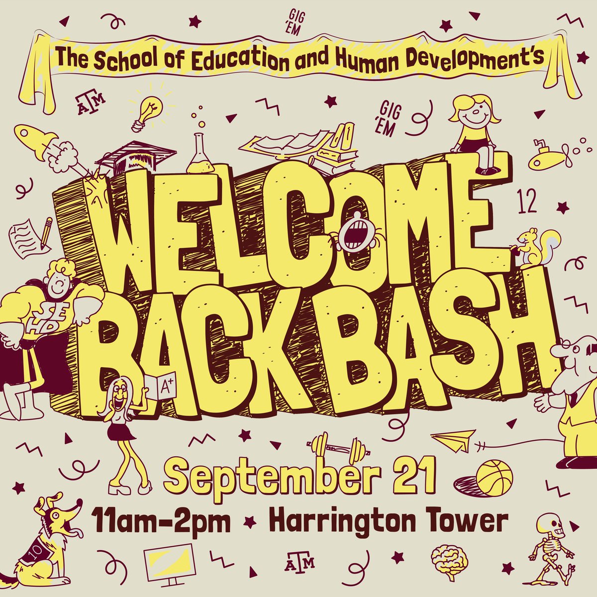 cehdtamu's tweet photo. 1 week until Welcome Back Bash! Come join us on September 21st at 11 a.m., right outside Harrington Tower. Get some FREE food and awesome swag on your way to class!π
#WelcomeBackBash #TAMU #SEHD #Aggies #FreeFood #GigEm https://t.co/cXNtsXpT22