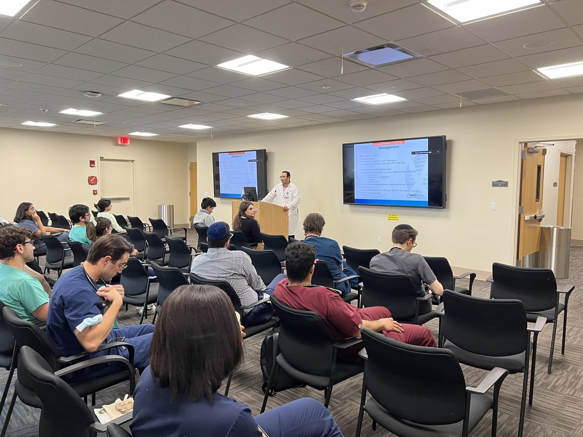 Delightful experience giving didactics to the Westchester Medical Center IM residents on the management of narrow complex tachycardia. Astonished by their unwavering alertness throughout the epic two-hour voyage! 🏥⏰ #CardioTwitter #EPeeps #MedEd