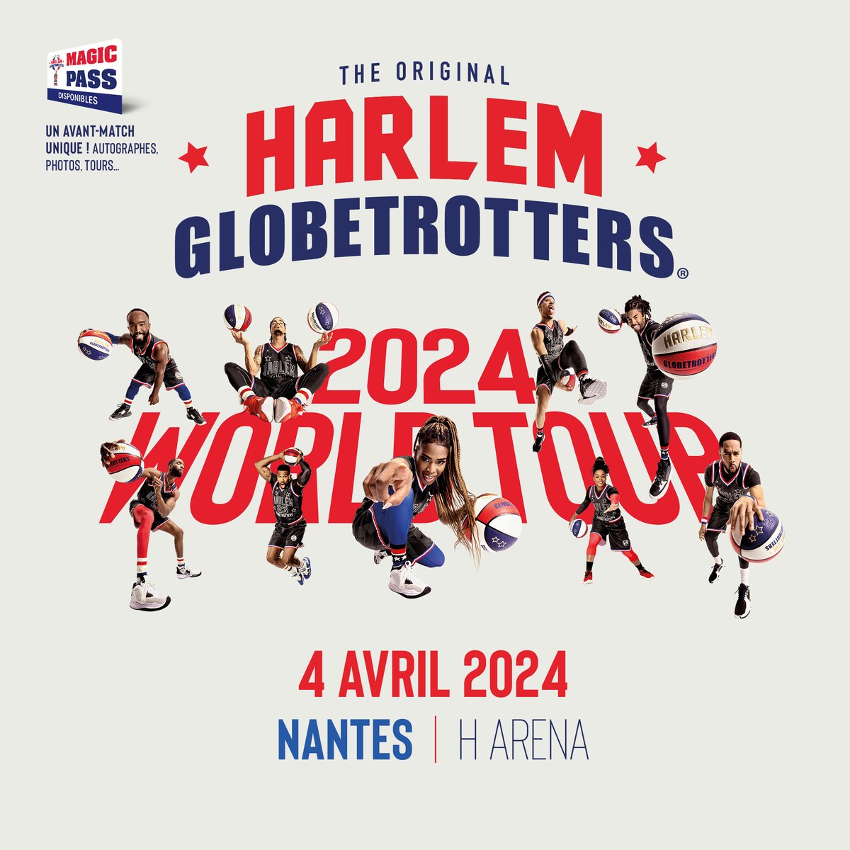 🔴 Les 𝐇𝐀𝐑𝐋𝐄𝐌 𝐆𝐋𝐎𝐁𝐄𝐓𝐑𝐎𝐓𝐓𝐄𝐑𝐒 𝐚̀ 𝐍𝐚𝐧𝐭𝐞𝐬 🔴

🏀 En tournée mondiale, ils feront un stop à la H Arena le 4 avril 2024 🎉

𝗢𝘂𝘃𝗲𝗿𝘁𝘂𝗿𝗲 𝗯𝗶𝗹𝗹𝗲𝘁𝘁𝗲𝗿𝗶𝗲 𝗰𝗲 𝘃𝗲𝗻𝗱𝗿𝗲𝗱𝗶 𝗮̀ 𝟭𝟬𝗵𝟬𝟬 
➡️ gdp.fr/fr_FR/artistes…

#Event #Nantes #Spectacle