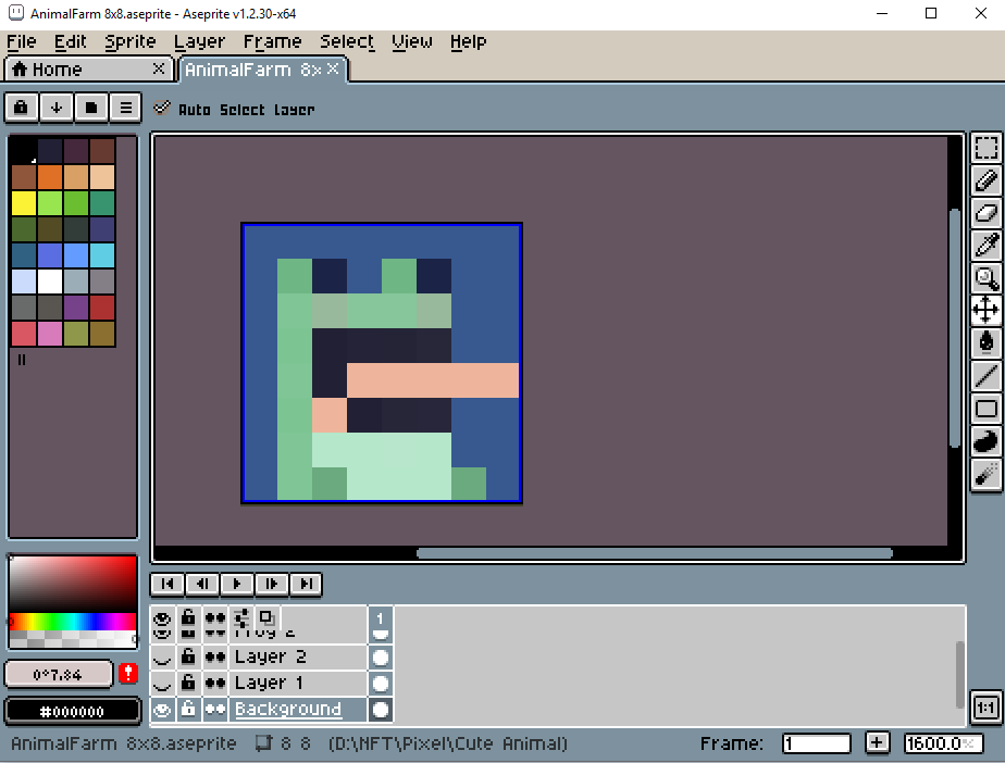 mo0n_zi's tweet photo. 💙GE/GN 🌙

After a long long time I finally opened the Aseprite. Time to make a gift! 😉🐸🎁

@8bidou @9bidou 
 #8x8 #Pixel #pixelartist #pixelartwork #nftart 
#NFTCommuntiy #NFTCommmunity #TezosArts https://t.co/fU1hATb6ps