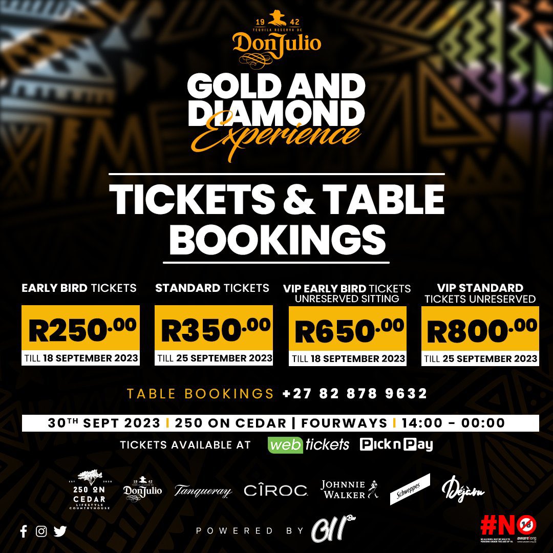 AdvoBarryRoux's tweet photo. Admist all the chaos &amp; events happening this month, finally an event that makes sense, right in the heart of Fourways📍Don Julio &amp; @011_bw are bringing the heat 🥵 to end the spring &amp; start the summer 🔥🥵 My advise is get your tickets 🎟 NOW! -011bw.com for more info🥳 https://t.co/Zzy6wwkjrL