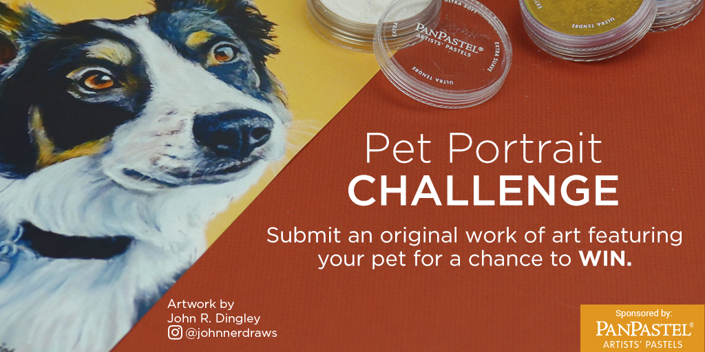 Our Pet Portrait Challenge, sponsored by our friends at PanPastel, starts NOW! Submit a work of art featuring your furry, feathery, or scaly friend for a chance to win a prize pack worth more than $500. Ends 9/26/23. Enter here: ow.ly/iChy50PLnsr