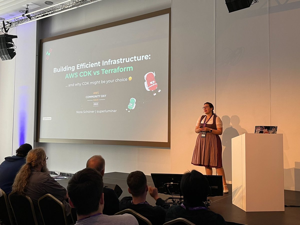 wolkencode's tweet image. Thanks a lot for attending my session #AWSCDK vs #Terraform at #AWSCommunityDayDACH in Munich 🥨 It was an awesome experience and atmosphere ☺️ I love the input and questions afterwards! This helps me so much improving my content 🙏🏻
#awscommunitybuilders