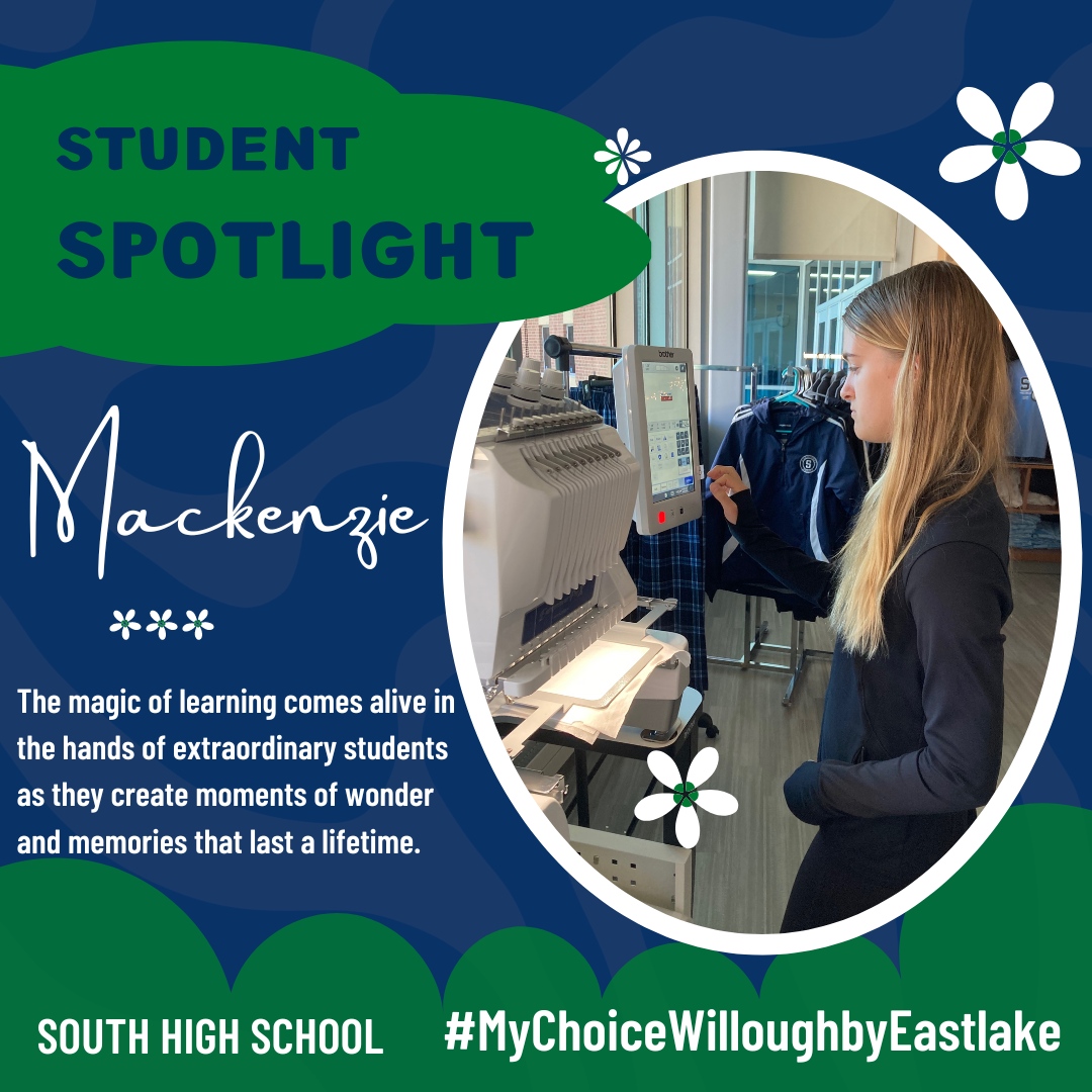 🌟Mackenzie at South High School is bringing her talents to the Rebels Express Store! She has experience on an embroidery machine at home and loves to sew. She is bringing that expertise to the store as a member of the Business Lab Course. She will use her talents and learn ho...