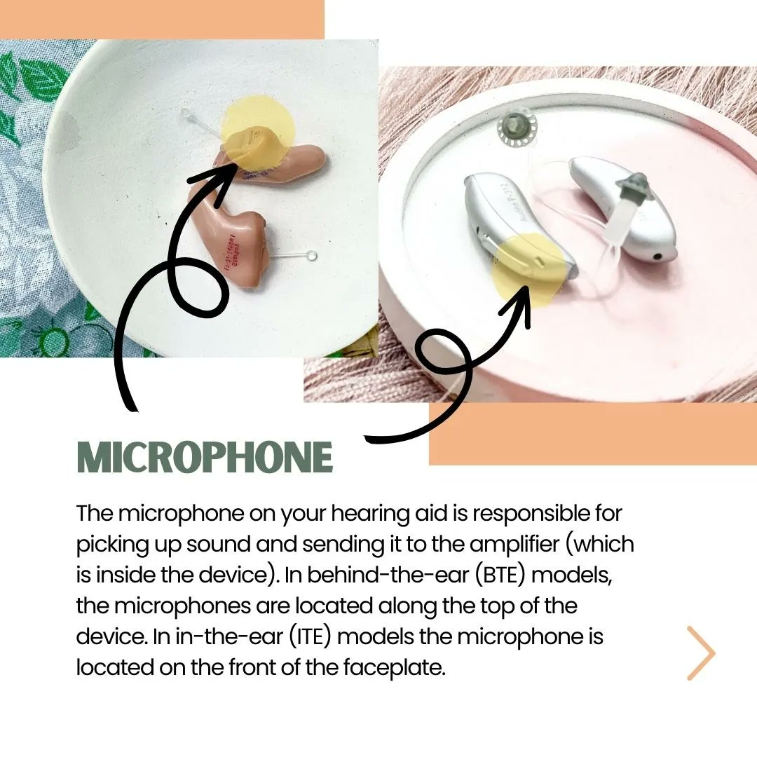 2️⃣ MICROPHONE

🎤 The microphone on your hearing aid is responsible for picking up sound and sending it to the amplifier, which is inside the device!

🦻In behind-the-ear (BTE) models, the microphones are located along the top of the device. 

#HearingDevice #CommunicationAccess