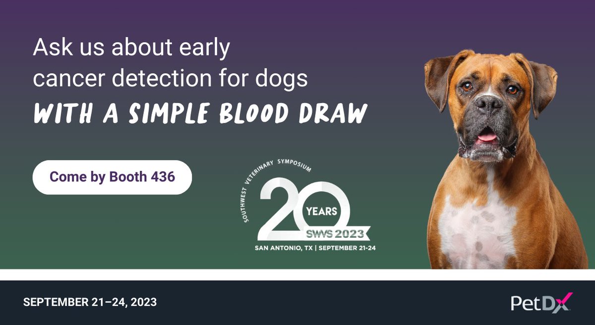 We’re headed to San Antonio, TX! We can't wait to connect with you at <a href="/SWVS/">SWVS</a>. Stop by booth 436 to chat about early cancer detection for dogs with a simple blood draw🐾