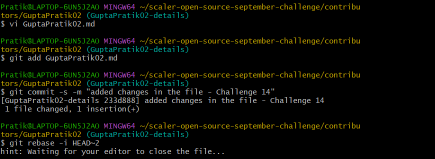 GuptaPratik02's tweet photo. Hello all,
It's Day 14
Completed #task14 of #OpenSourceSep Challenge with @Scaler_Official Discord Community.
You can join the community HERE -https://t.co/TLzVPtgifl…
#Opensourcesep
#ScalerDiscord https://t.co/AyB3o1MiT5