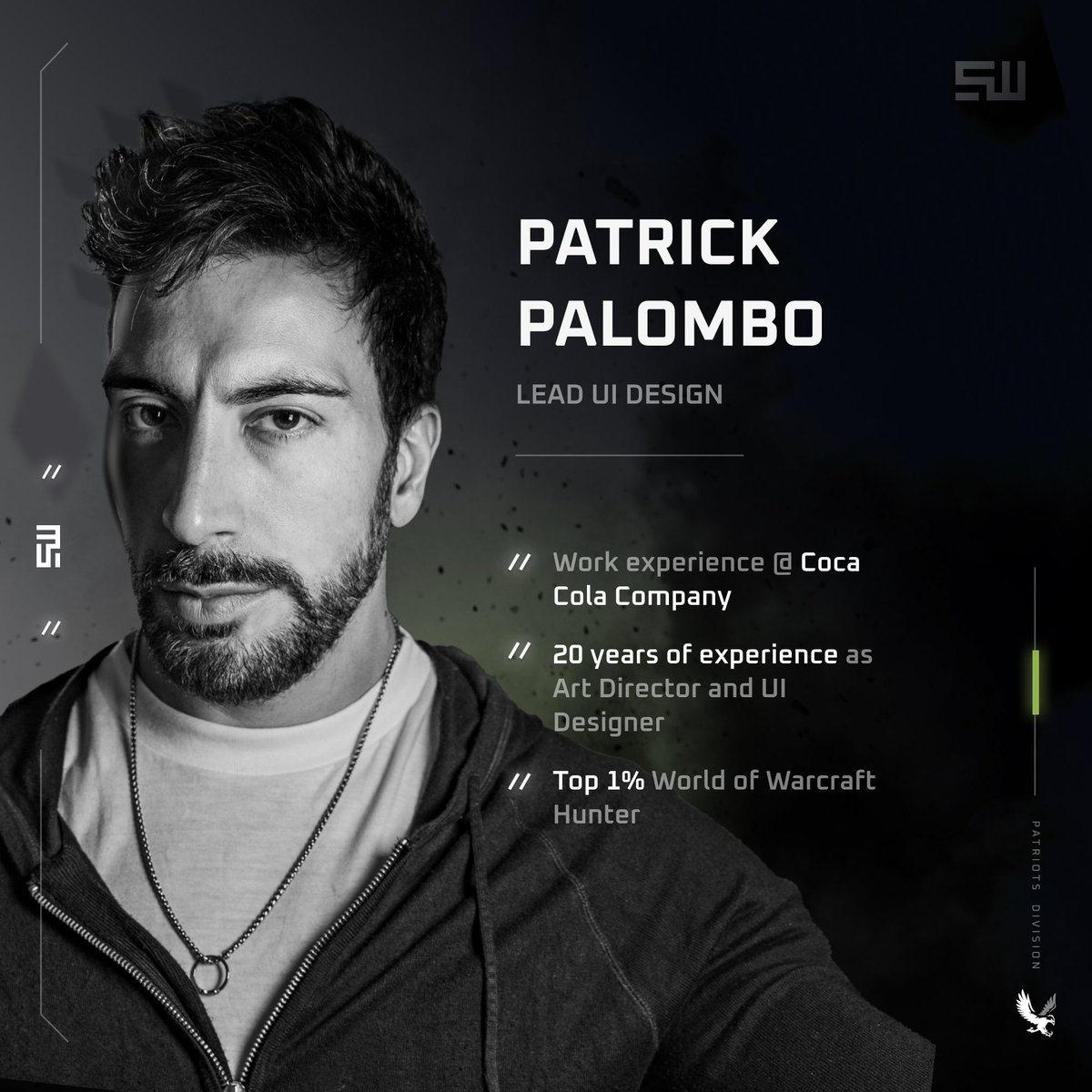 PlayShadowWar's tweet photo. Patrick Palombo - Lead Ui Design https://t.co/WWWZ9bGShj