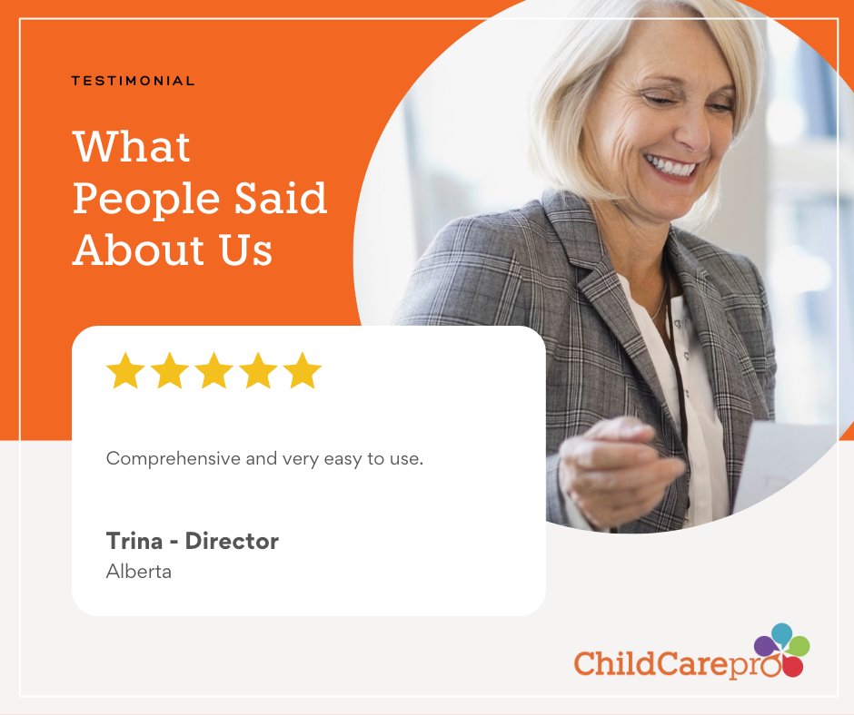 Thank you for your support and trust in us. We're humbled by the kind testimonials we've received from ourclients. 

 #thankyou #grateful #testimonials #childcare #daycare #software #trust #educators #administration #alberta